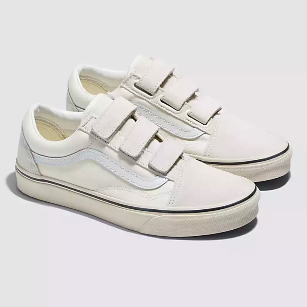 VANS Velcro OLD SKOOL V SUEDE CANVAS SHOE MARSHMALLOW/TURTLEDOVE